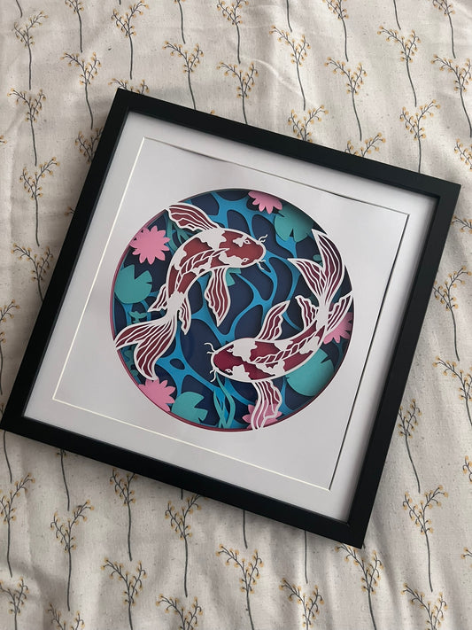 Koi Carp Shadow Box